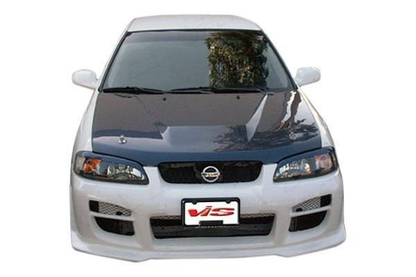 VIS Racing - Carbon Fiber Hood Invader Style for Nissan Sentra 4DR 2000-2003