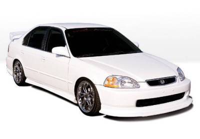 Wings West - 1996-1998 Honda Civic 4Dr Racing Series 4Pc Kit W/Touring Style Front Lip Polyurethane - Image 2