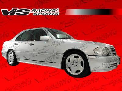 VIS Racing - 1994-2000 Mercedes C- Class W202 4Dr Euro Tech Side Skirts - Image 1