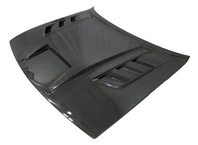 Double Sided Carbon Fiber Hood Terminator Style for Dodge Challenger 2DR 2008-2021