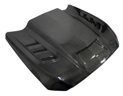 VIS Racing - Double Sided Carbon Fiber Hood Terminator Style for Ford MUSTANG 2DR 2015-2017 - Image 1