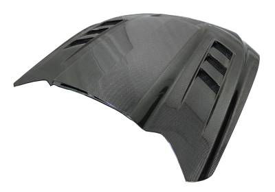 VIS Racing - Double Sided Carbon Fiber Hood Terminator Style for Ford MUSTANG 2018-2023 - Image 2