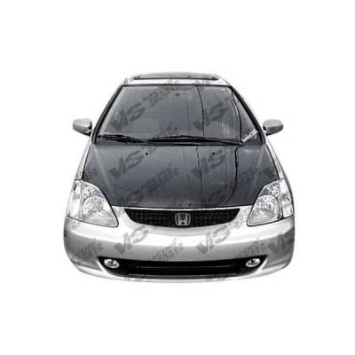 VIS Racing - Carbon Fiber Hood OEM Style for Honda Civic (Si) Hatchback 2002-2005 - Image 2