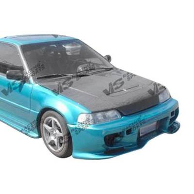 VIS Racing - Carbon Fiber Hood Techno R Style for Honda CRX  (JDM) Hatchback 1988-1991 - Image 2