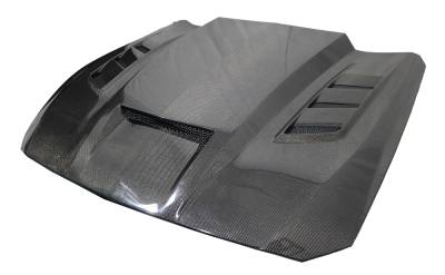 Double Sided Carbon Fiber Hood Terminator Style for Ford Mustang 2024-2025